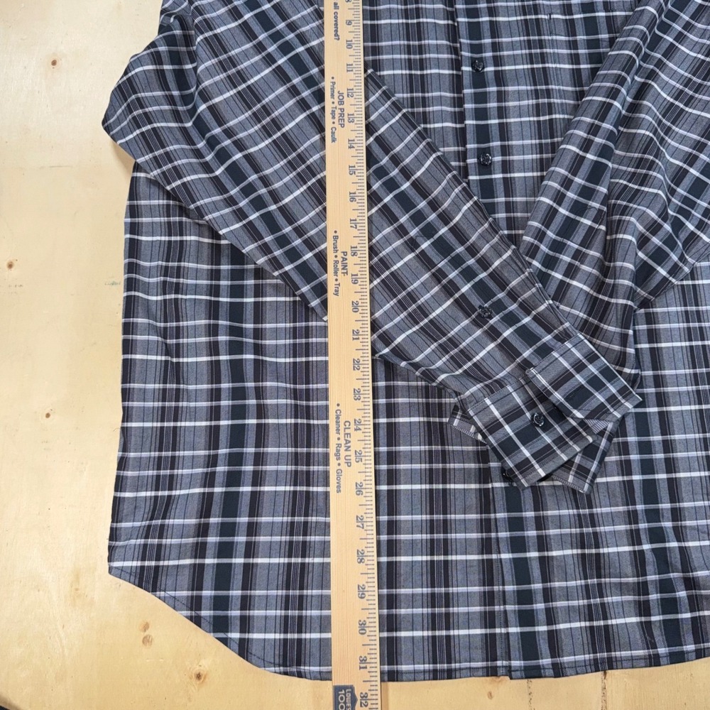 Tommy Bahama Mens XL Black Gray Plaid Silk Cotton Long Sleeve Button Up Shirt - Picture 5 of 8